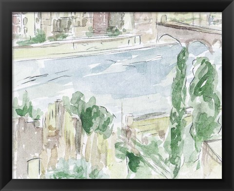 Framed City on the River I Print