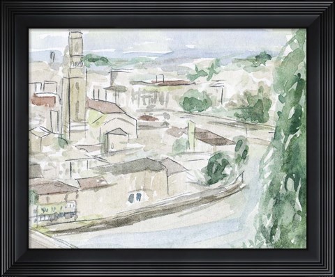 Framed City on the River II Print