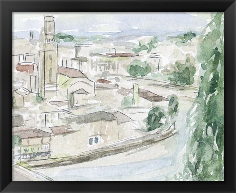 Framed City on the River II Print