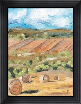 Framed Hay Bales I Print