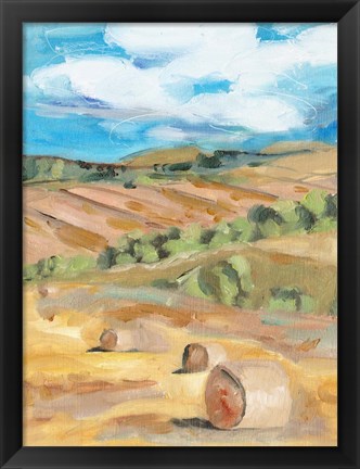 Framed Hay Bales II Print