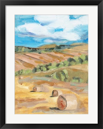 Framed Hay Bales II Print