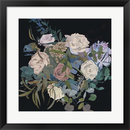 Framed Violet Bouquet I Print