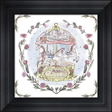 Framed Winter Carousel I Print
