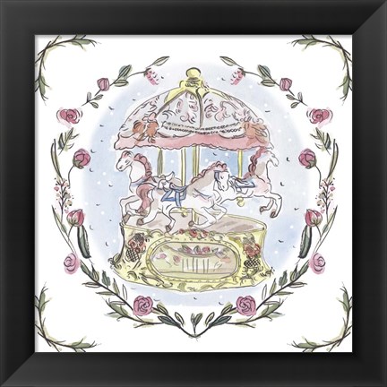 Framed Winter Carousel I Print