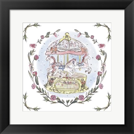 Framed Winter Carousel I Print