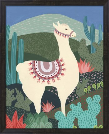 Framed Desert Llama I Print