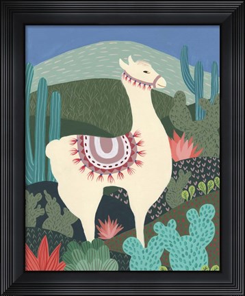 Framed Desert Llama I Print