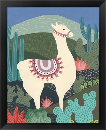 Framed Desert Llama I Print