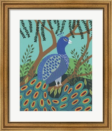 Framed Dandy Peacock I Print