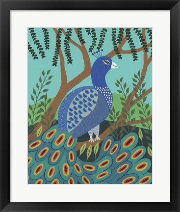 Framed Dandy Peacock I Print