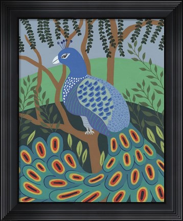 Framed Dandy Peacock II Print