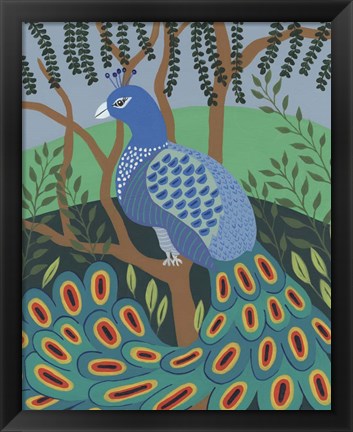 Framed Dandy Peacock II Print