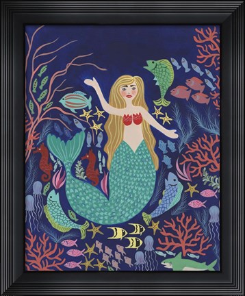 Framed Water Queen I Print