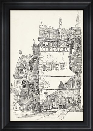 Framed Vintage Italian Village I Print