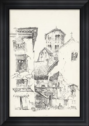 Framed Vintage Italian Village II Print