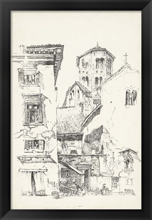 Framed Vintage Italian Village II Print