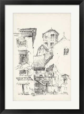 Framed Vintage Italian Village II Print