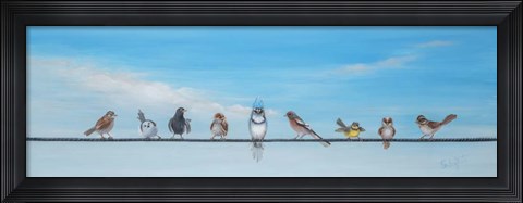 Framed Sweet Birds on a Wire II Print