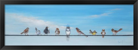 Framed Sweet Birds on a Wire II Print