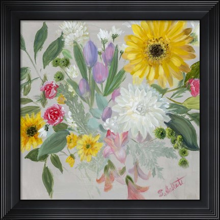 Framed Floral Burst II Print