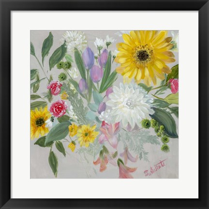 Framed Floral Burst II Print