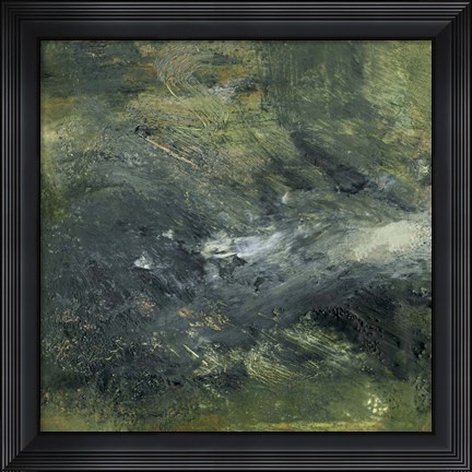 Framed Encaustic Tile in Green IV Print