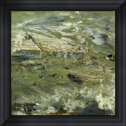 Framed Encaustic Tile in Green V Print