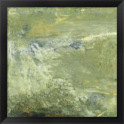 Framed Encaustic Tile in Green VII Print