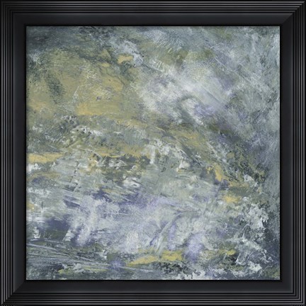 Framed Encaustic Tile in Blue I Print