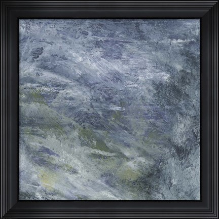 Framed Encaustic Tile in Blue II Print