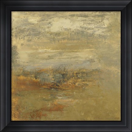 Framed Encaustic Tile in Orange I Print