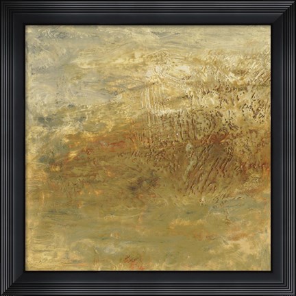 Framed Encaustic Tile in Orange II Print