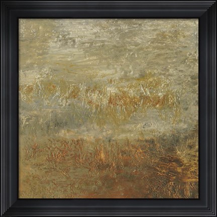 Framed Encaustic Tile in Orange III Print