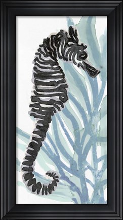 Framed Zebra Seahorse I Print