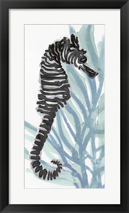 Framed Zebra Seahorse I Print