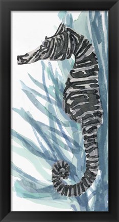 Framed Zebra Seahorse II Print