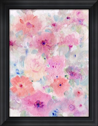 Framed Bright Floral Design I Print
