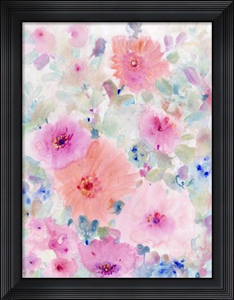 Framed Bright Floral Design II Print