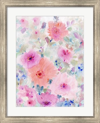 Framed Bright Floral Design II Print