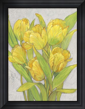 Framed Yellow Tulips I Print