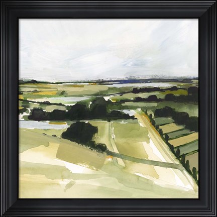 Framed Patchy Landscape I Print