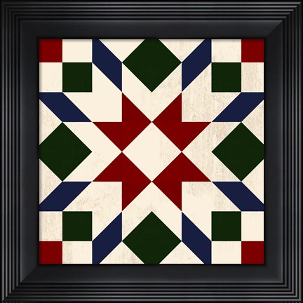 Framed Christmas Barn Quilt II Print