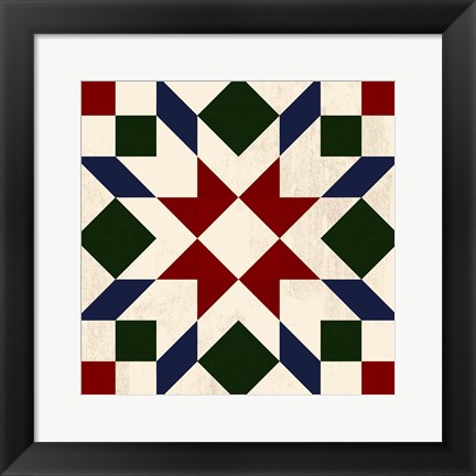 Framed Christmas Barn Quilt II Print