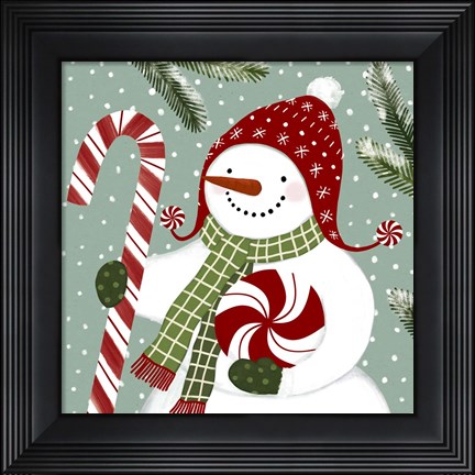 Framed Peppermint Snowman II Print