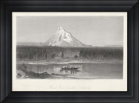Framed Mount Hood from the Columbia Print