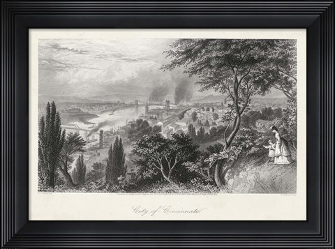 Framed City of Cincinnati Print