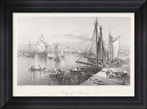 Framed City of Boston Print