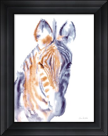 Framed Zebra Neutral Print