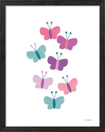 Framed Butterfly Friends Girly Print